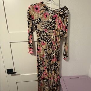 Lilly Pulitzer Demy Stylish Zebra Print Maxi Dress XXS